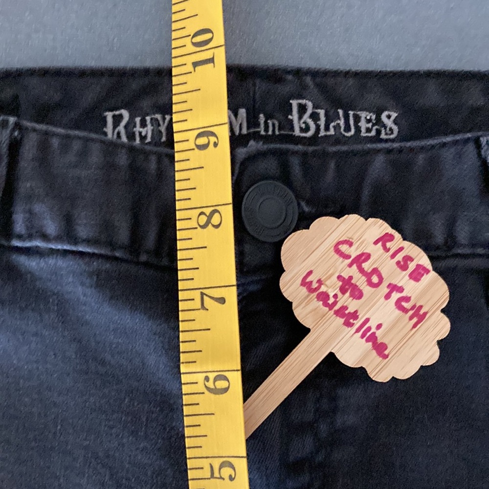 Rhythm in Blues black denim jeans size 12 57%cotton 21%polyester 2%spandex - Picture 7 of 10